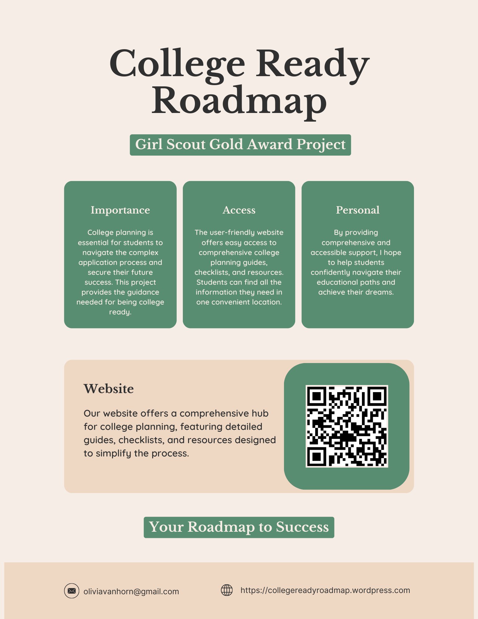 College Ready Roadmap Girl Scout gold award project