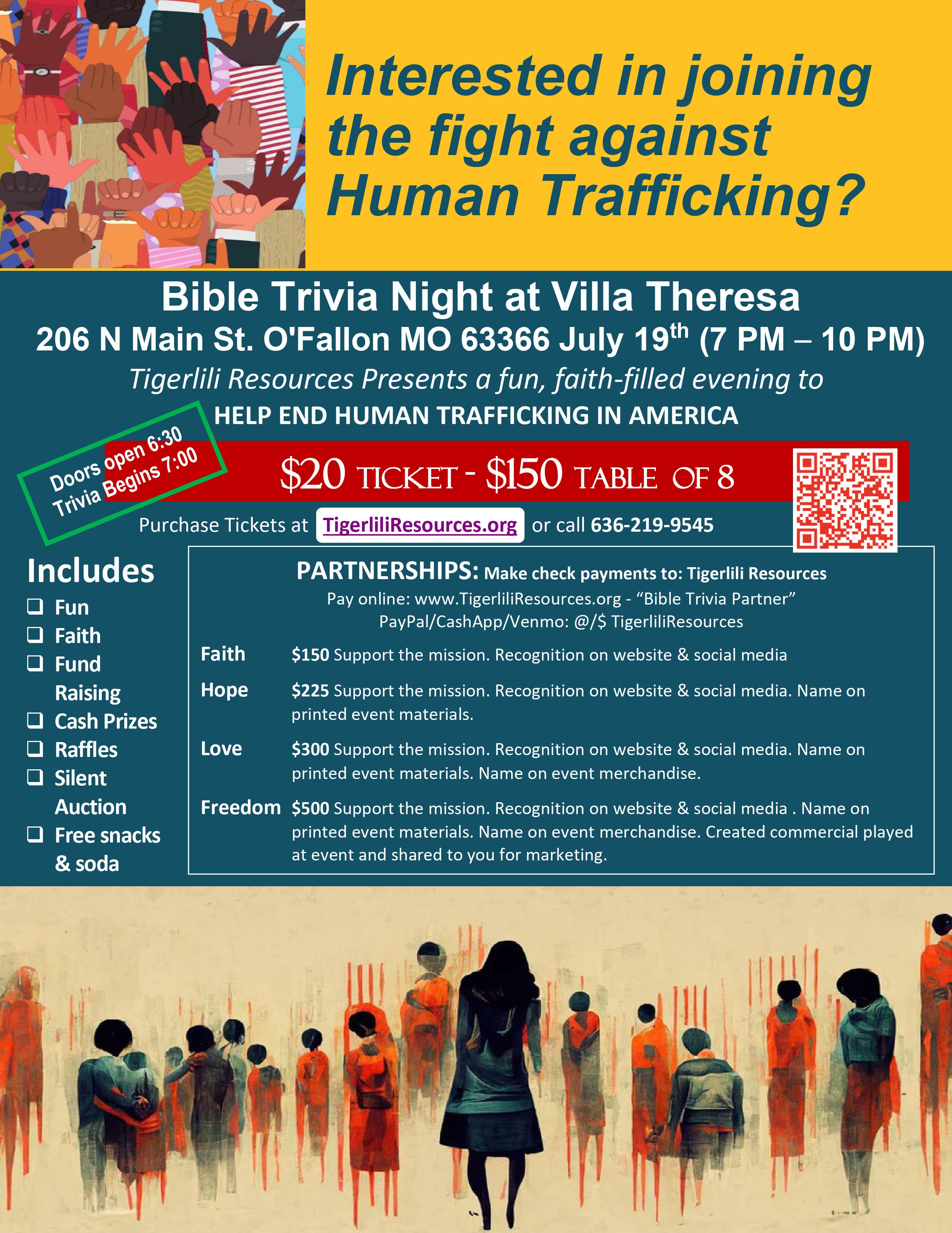 Bible Trivia Night at Villa Theresa July 19 at 7 pm