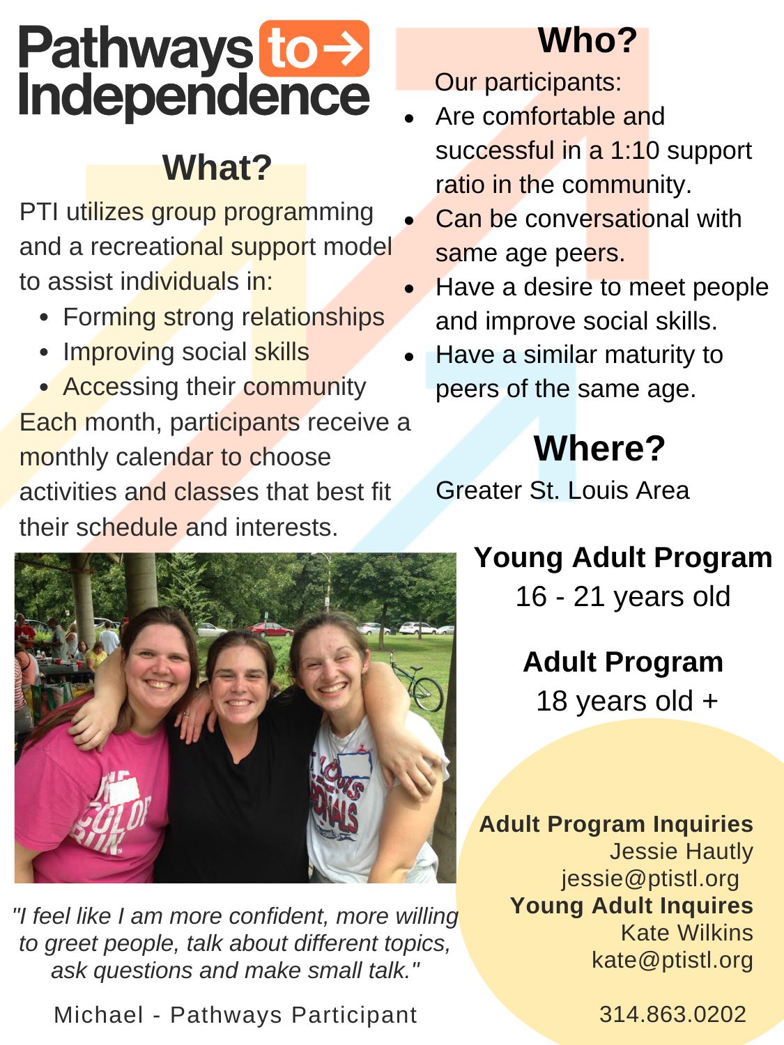 Pathways to Independence group programming to assist individuals with disabilities