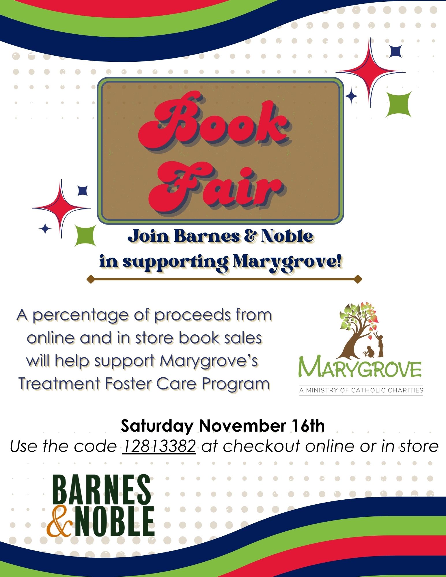 Book Fair November 16 with Barnes & Noble and Marygrove