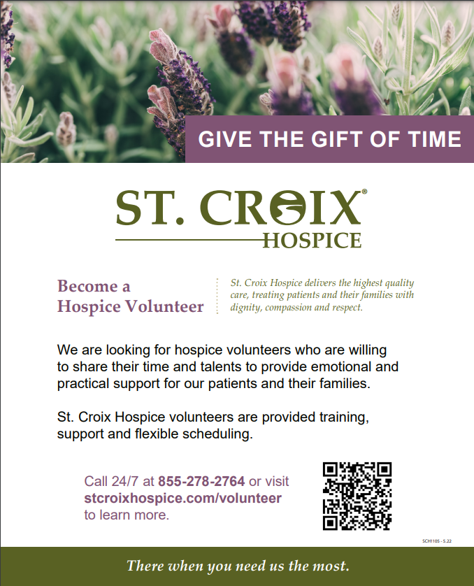 Become a hospice volunteer with St. Croix Hospice