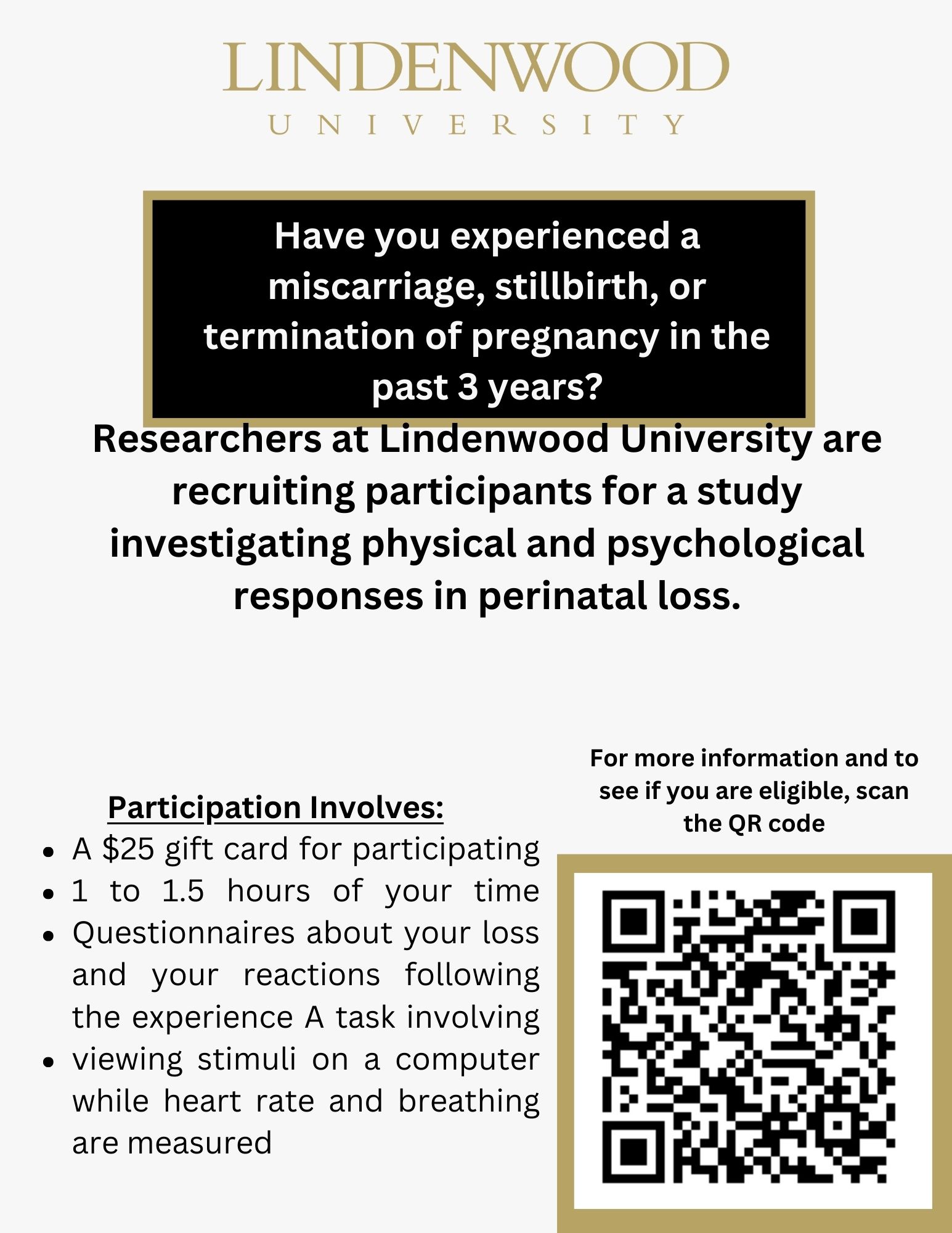 Lindenwood University study to investigate physical and psychological responses in perinatal loss