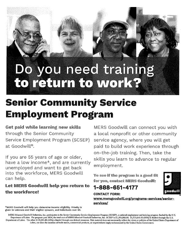 Senior Community Service Employment Program, contact MERS Goodwill