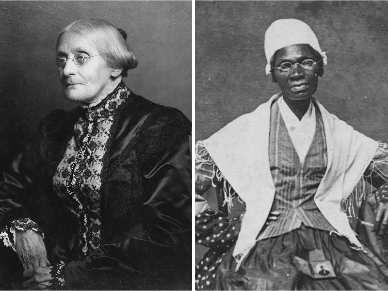 Side by side pictures of Susan B. Anthony and Sojourner Truth