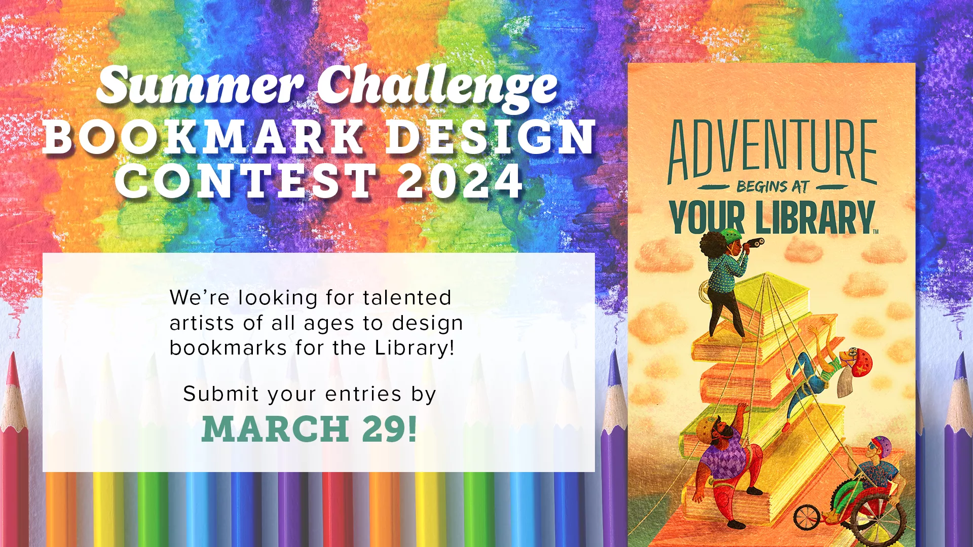 The Adventure Begins at your Library Summer Challenge Bookmark Contest